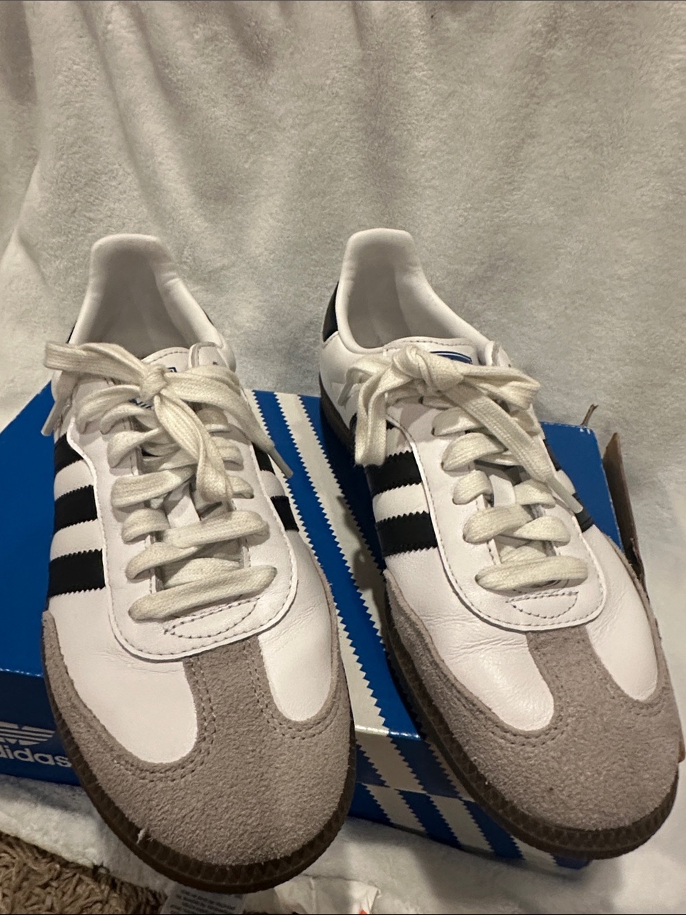 adidas White, Black & Taupe Retro Trainer